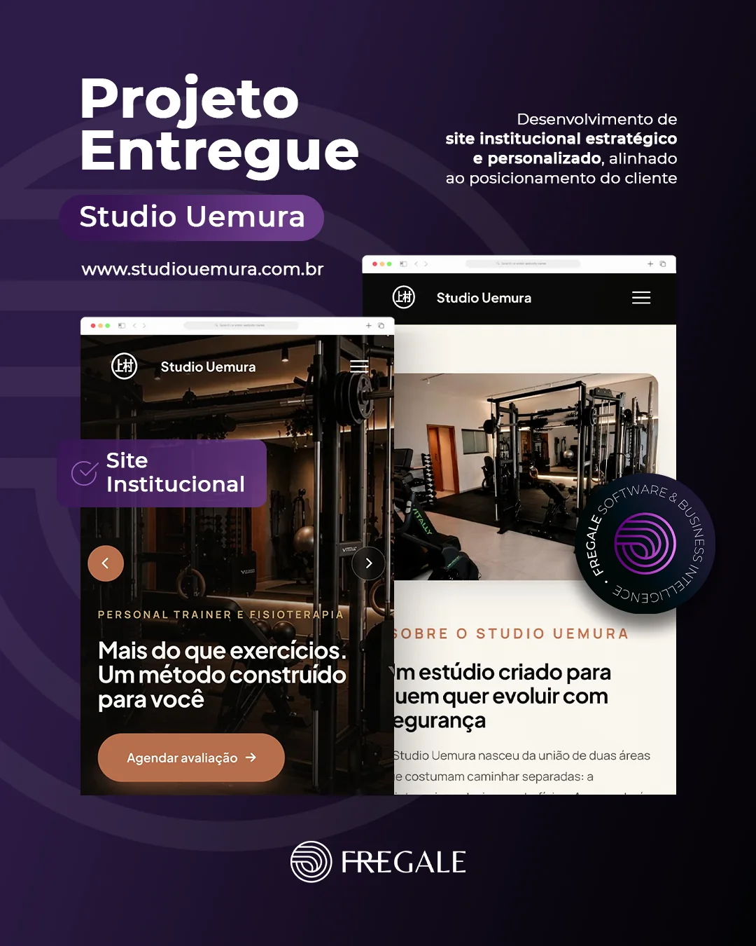 Projeto Studio Uemura — Site institucional para personal trainer e fisioterapia